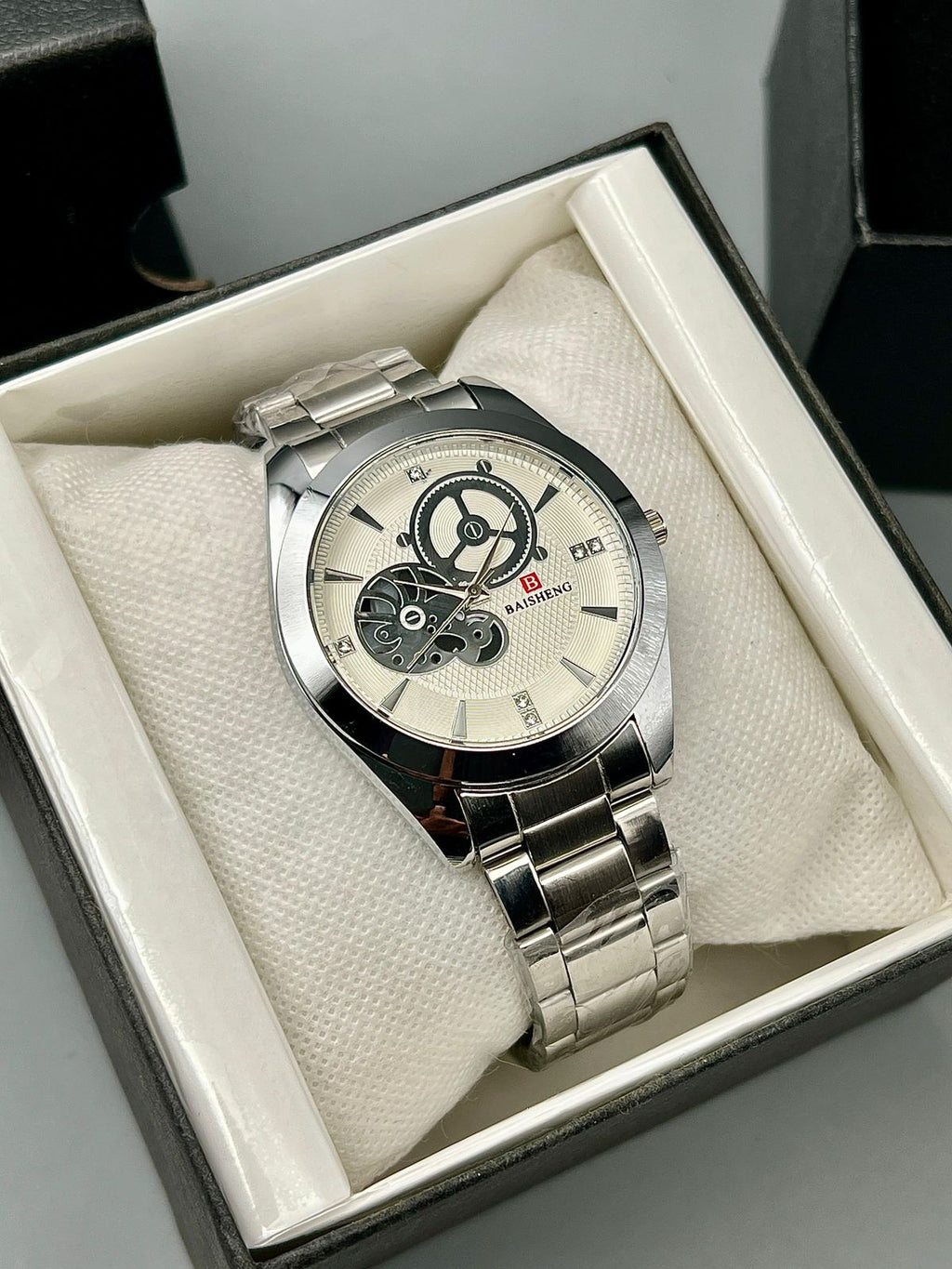 St-005✅"Luxury, strength, and precision – Beisheing Steel Chain Watch. Buy 1 Get 1 Free (Pack of 2)! Shop now at Stillver.com."