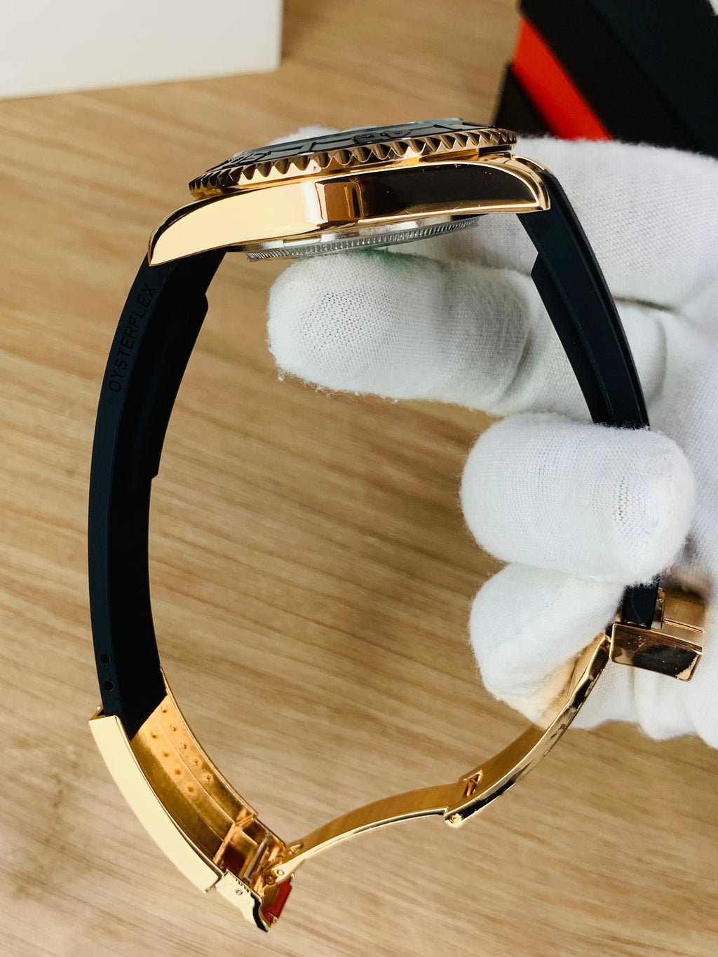 ST014 Yacht-Master Men’s Watch | Premium Black Dial with Rubber Strap | Waterproof & Stylish Design