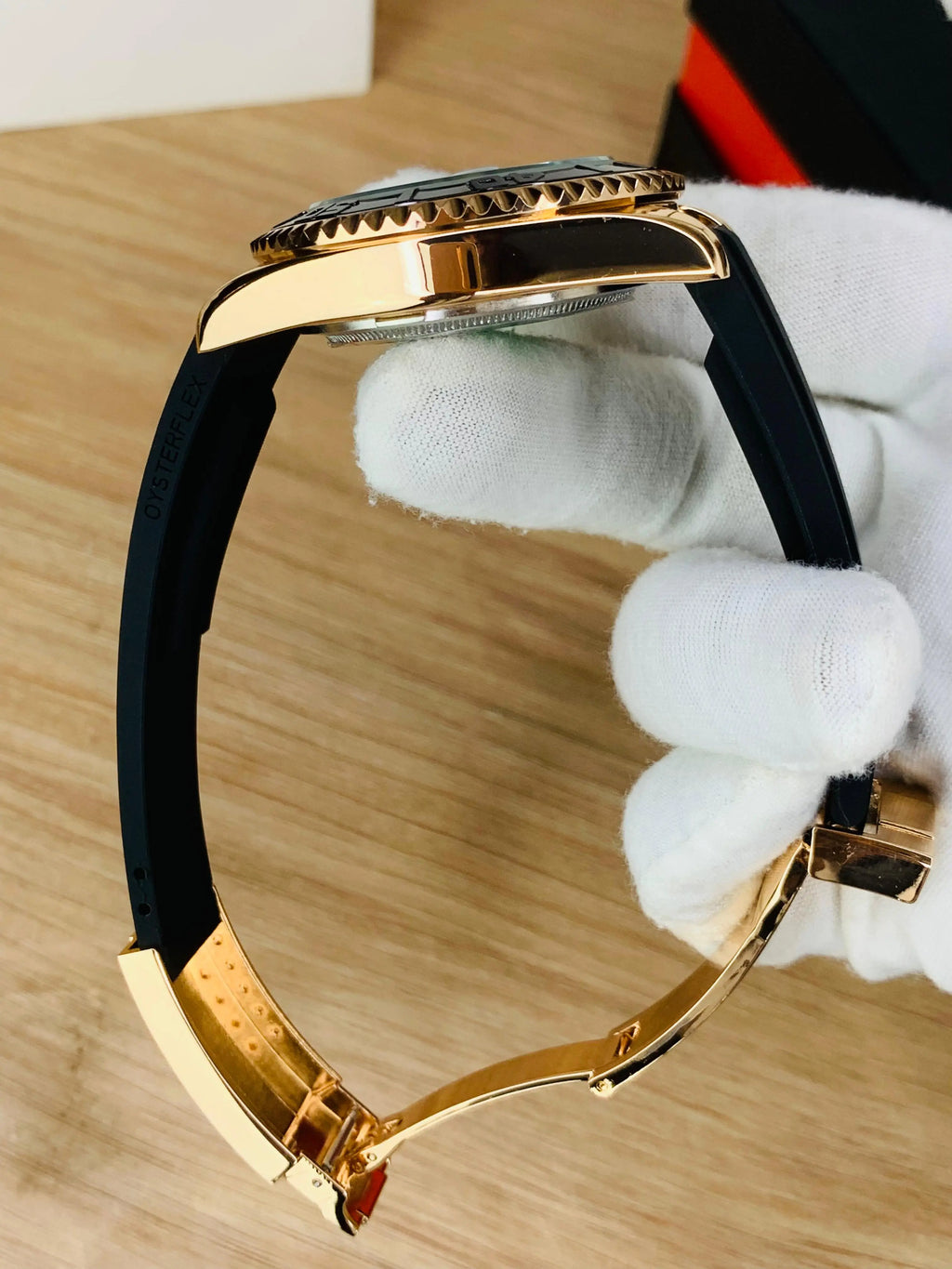 ST014 Yacht-Master Men’s Watch | Premium Black Dial with Rubber Strap | Waterproof & Stylish Design