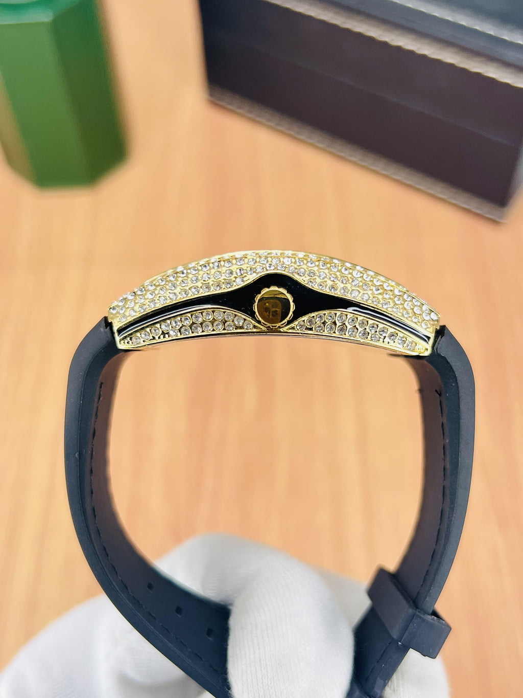 Luxury Stone Dial Watch with Date | Leather Strap Men’s Wristwatch