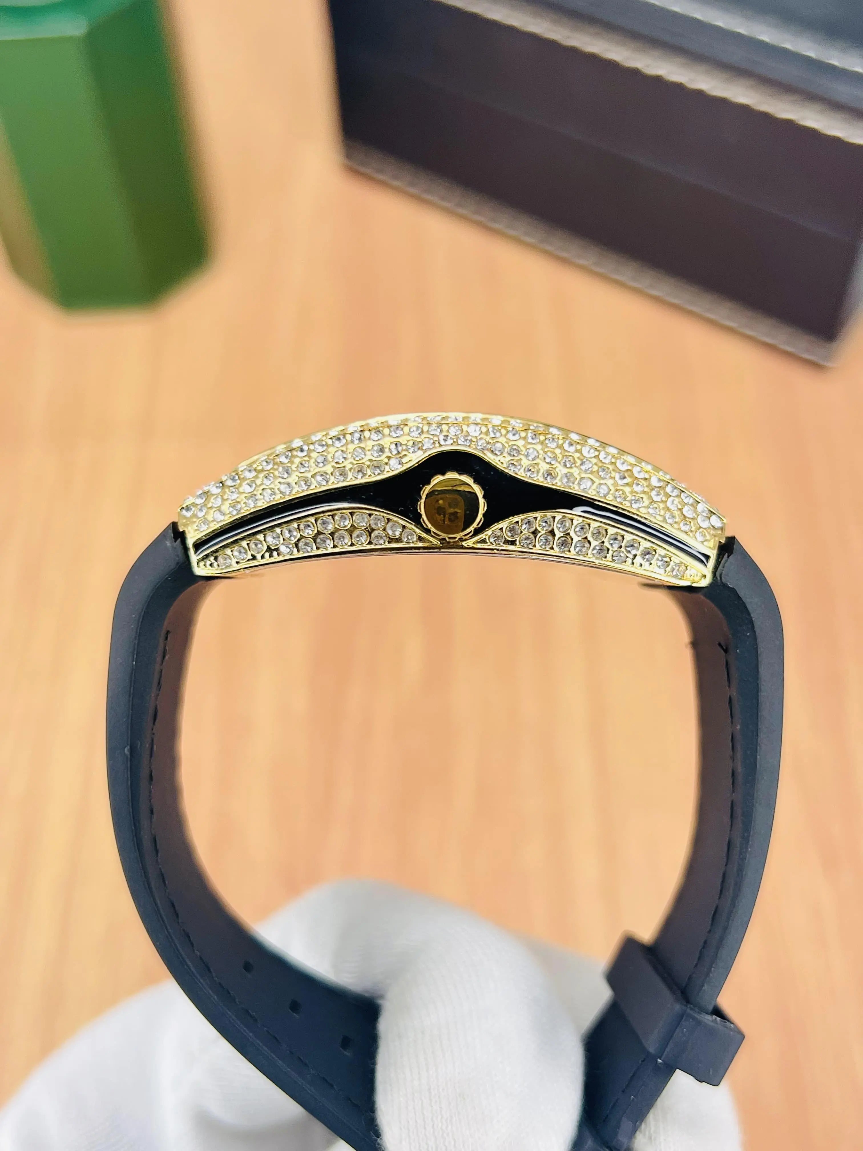 Luxury Stone Dial Watch with Date | Leather Strap Men’s Wristwatch