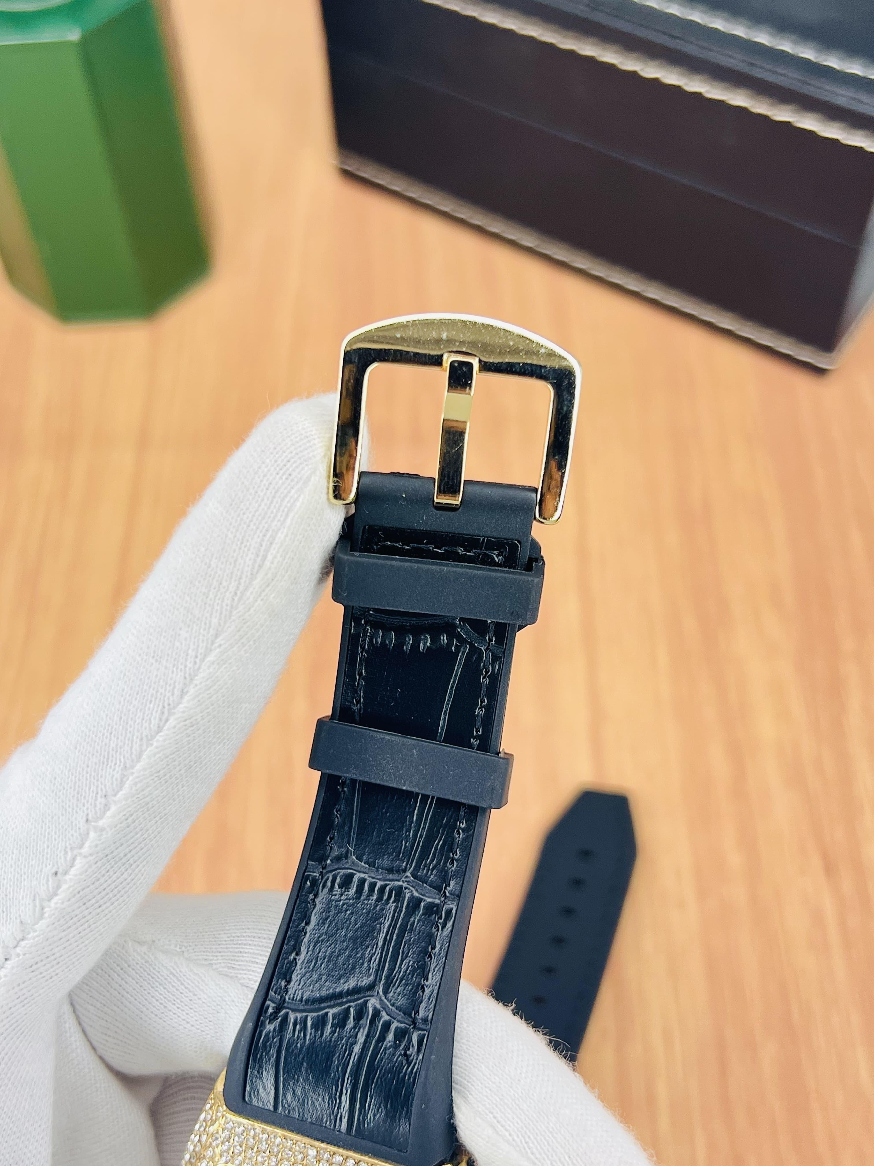 Luxury Stone Dial Watch with Date | Leather Strap Men’s Wristwatch