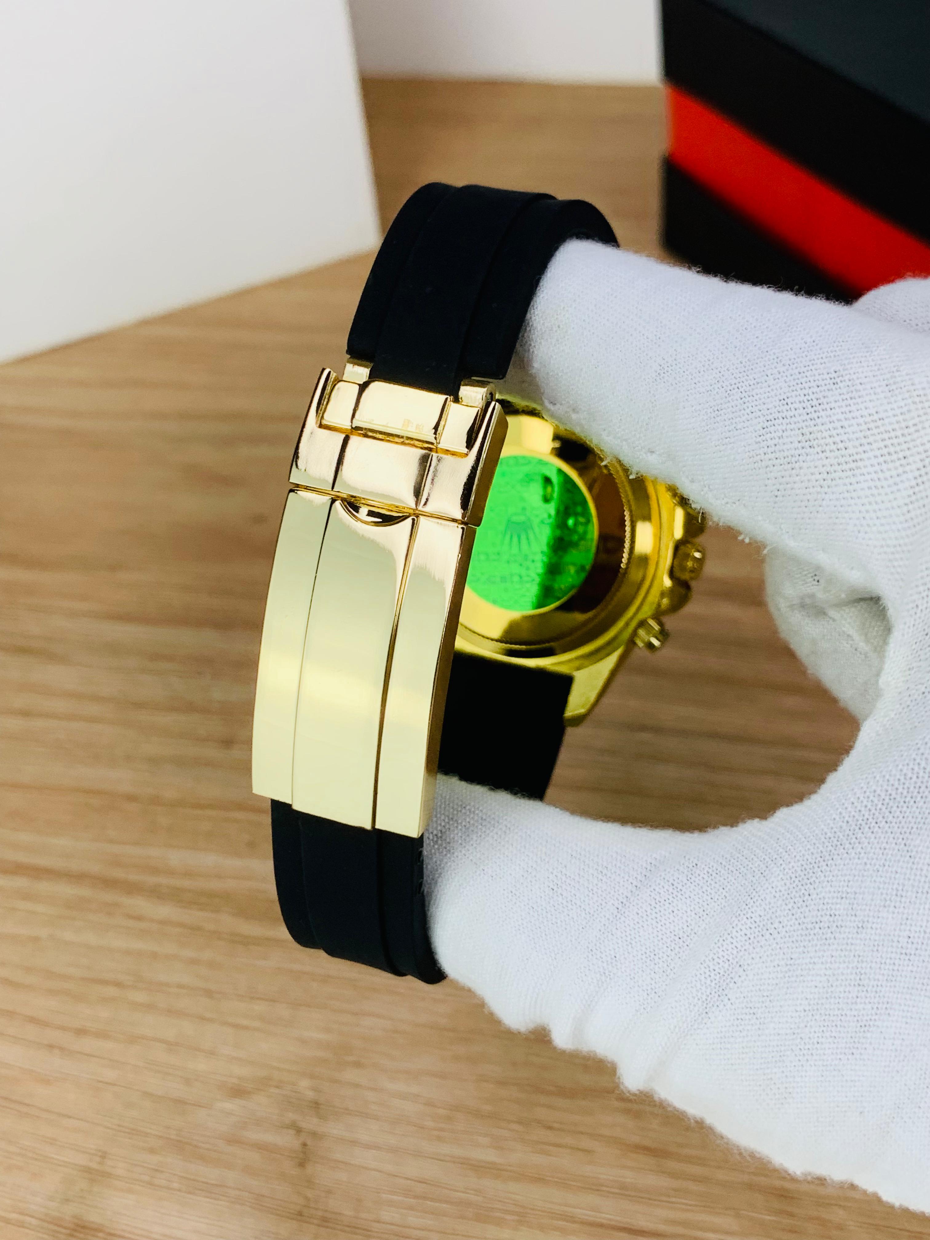 "Luxury Golden Black Chronograph Gents Watch ⌚ Premium Rubber Strap | Stylish Men’s Wrist Watch"